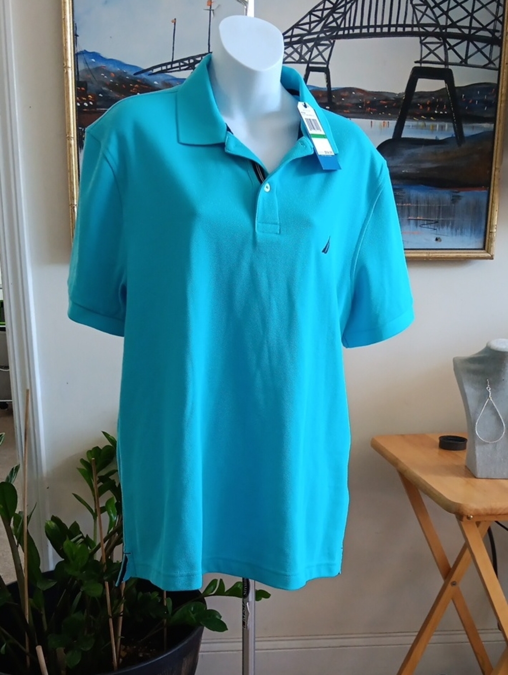 Nautica Performance Deck Classic Fit Shirt Large
